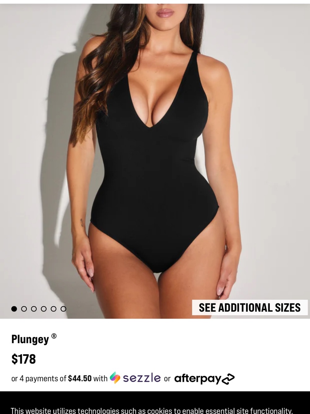 TA3 black plungey one piece open back bathing suit S regular $178 sold out